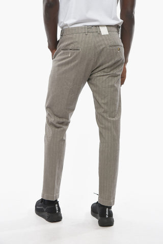 Herringbone Motif RAVAL Single-Pleat Pants