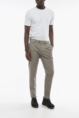Herringbone Motif RAVAL Single-Pleat Pants