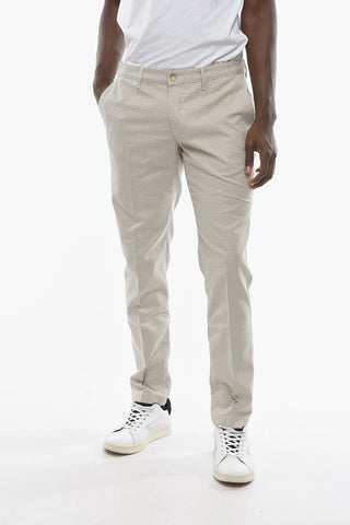Houndstooth Motif Cotton NEWTOWN Chino Pants