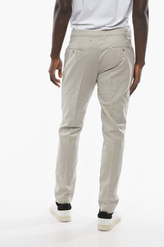 Houndstooth Motif Cotton NEWTOWN Chino Pants