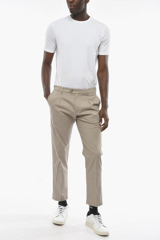 Stretch Cotton RAVAL Single-Pleat Pants