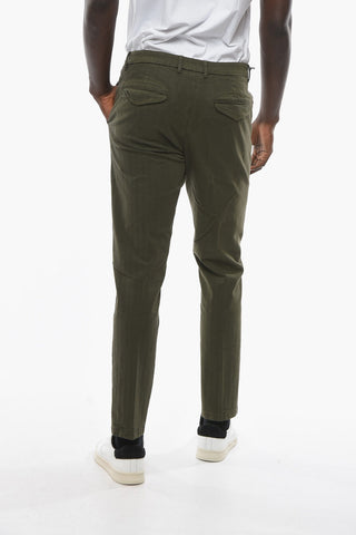 Herringbone Motif Stretch Cotton MARAIS Chino Pants