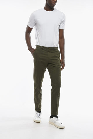 Herringbone Motif Stretch Cotton MARAIS Chino Pants