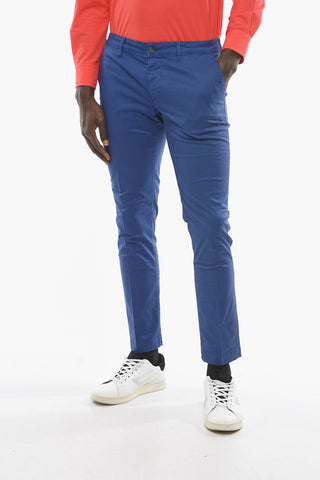 Cotton Stretch NEWTOWN Chino Pants with Contrasting Button