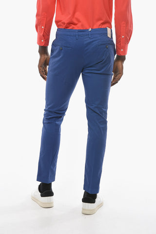 Cotton Stretch NEWTOWN Chino Pants with Contrasting Button