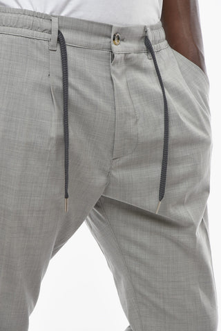Virgin Wool Stretch MITTE Single Pleat Pants with Belt Loops