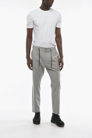 Virgin Wool Stretch MITTE Single Pleat Pants with Belt Loops