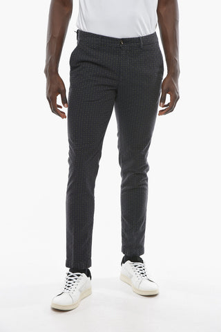 All-Over Embroidered Slim Fit NEWTOWN Chino Pants