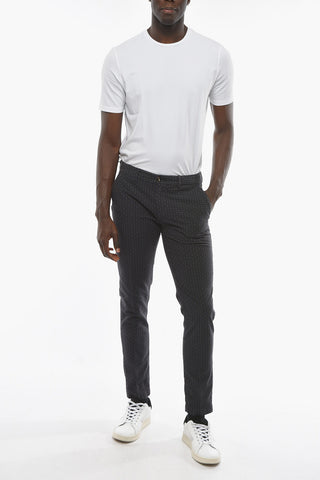 All-Over Embroidered Slim Fit NEWTOWN Chino Pants