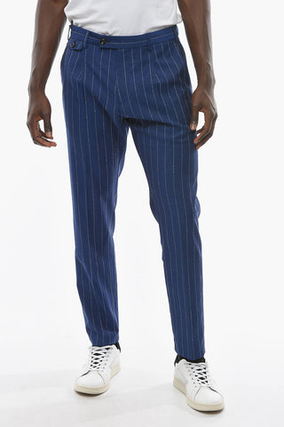 Pantaloni RAVAL in Lana Vergine a Righe