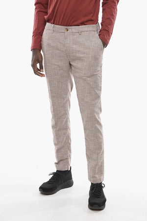 Pantaloni NEWTOWN Slim Fit con Motivo Pied-de-Poule