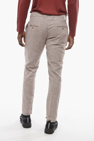 Pantaloni NEWTOWN Slim Fit con Motivo Pied-de-Poule