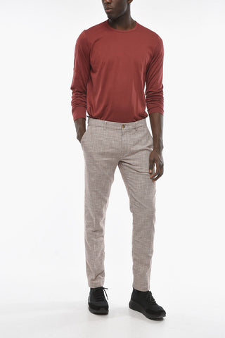 Pantaloni NEWTOWN Slim Fit con Motivo Pied-de-Poule