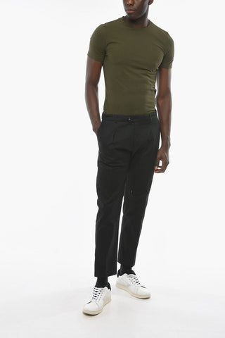 Solid Color Cotton Stretch RAVAL Single Pleat Pants