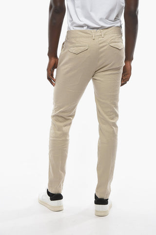 Linen and Cotton MARAIS Pants with Contrasting Button