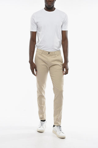 Linen and Cotton MARAIS Pants with Contrasting Button