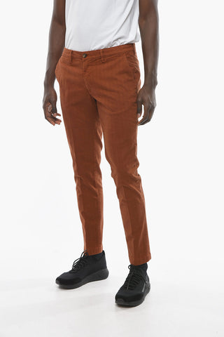 Herringbone Motif Stretch Cotton NEWTOWN Chino Pants