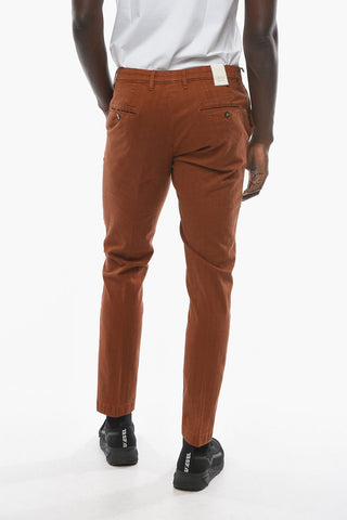 Herringbone Motif Stretch Cotton NEWTOWN Chino Pants
