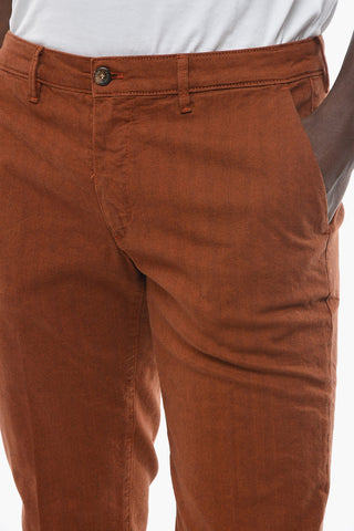 Herringbone Motif Stretch Cotton NEWTOWN Chino Pants