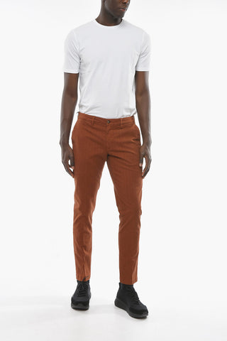 Herringbone Motif Stretch Cotton NEWTOWN Chino Pants