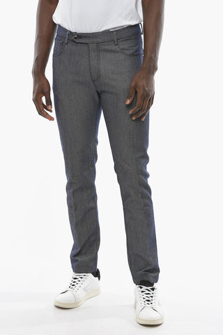 Virgin Wool and Cotton Pants with 5 Pockets