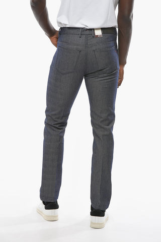 Virgin Wool and Cotton Pants with 5 Pockets