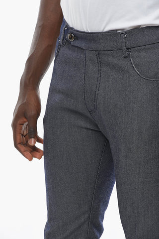 Virgin Wool and Cotton Pants with 5 Pockets