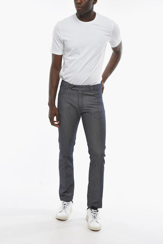 Virgin Wool and Cotton Pants with 5 Pockets