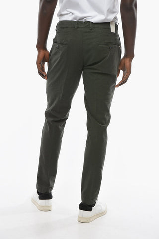 Cotton and Linen Stretch NEWTOWN Pants with Logo on Button