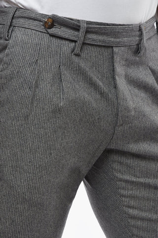 Pinstriped Double-Pleat ROPPONGI Pants