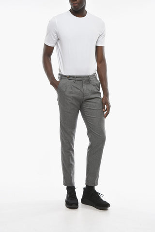 Pinstriped Double-Pleat ROPPONGI Pants