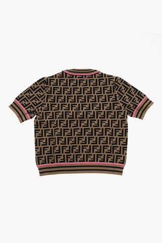 Top Girocollo con Motivo Monogram Allover