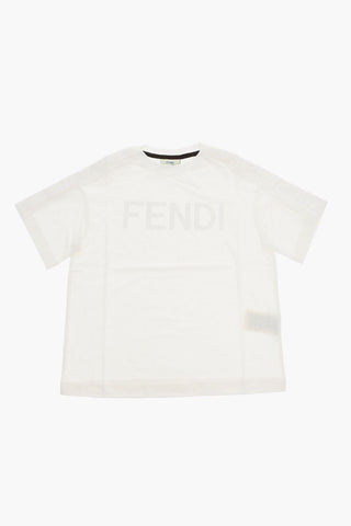 Crewneck T-shirt with Ton-sur-ton Embossed Logo