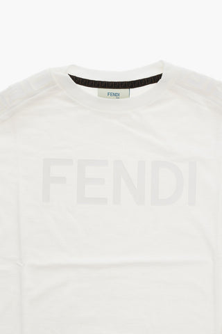 Crewneck T-shirt with Ton-sur-ton Embossed Logo