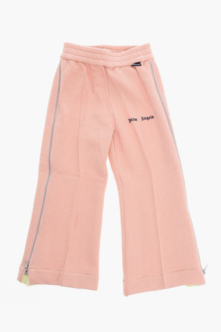 Flared Joggers with Side Zip and Logo Print