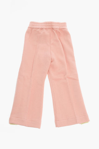 Flared Joggers with Side Zip and Logo Print