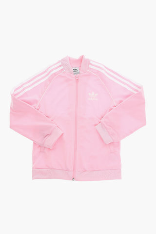 Felpa Full zip in Jersey con Logo Ricamato