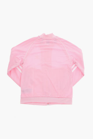 Felpa Full zip in Jersey con Logo Ricamato