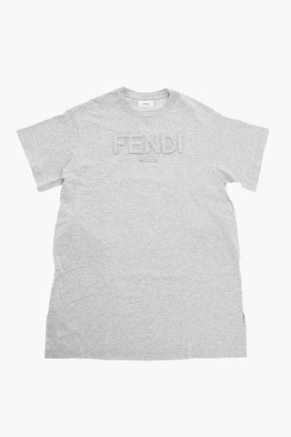 Jersey Cotton T-shirt with Ton-sur-ton Embossed Logo