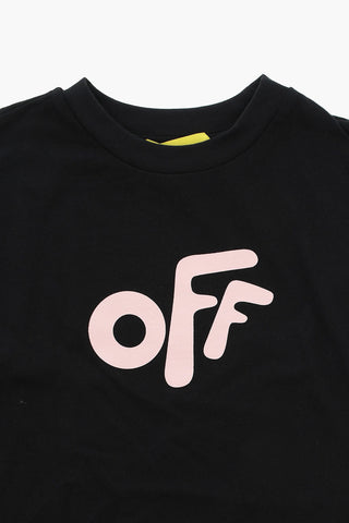 Vestito a Mezze Maniche con Volant e Stampa Logo