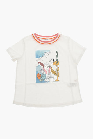 Printed TROPICANA T-shirt with Ribbed Crewneck