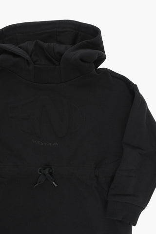 Drawstringed Hoodie Sweatshirt with Embossed Logo