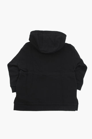 Drawstringed Hoodie Sweatshirt with Embossed Logo
