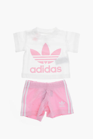 Shorts and Tee Set with Logo Print