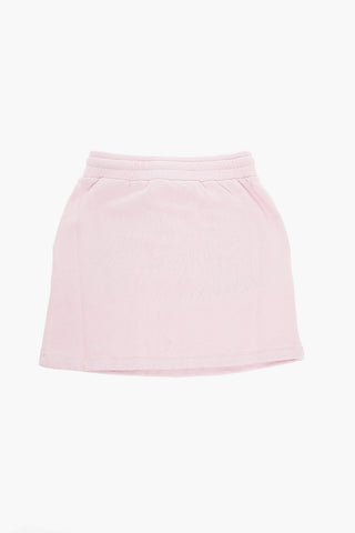 Cotton Drawsringed Miniskirt with OFF Logo Print