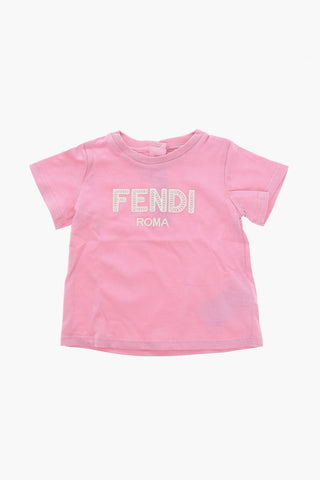 Jersey Cotton T-shirt with Embroidered Logo Lettering