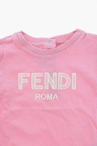 Jersey Cotton T-shirt with Embroidered Logo Lettering