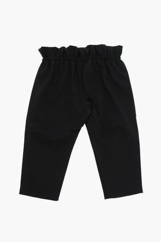 Wool Tapered-fit Trousers with Logoed Application