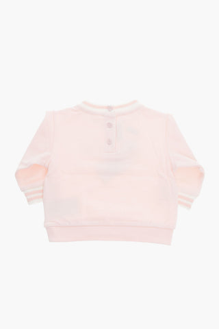 Stretch Cotton Sweatshirt with Ton-sur-ton Embossed Logo