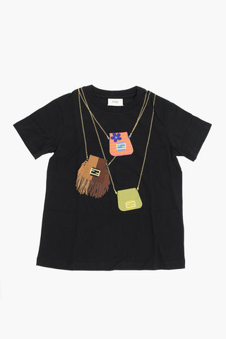 T-shirt Girocollo con Stampa Grafica Multicolor